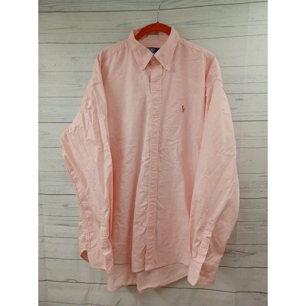 Polo Ralph Lauren Yarmouth Oxford Button Down Shirt Men's 18.5 Pink Cotton